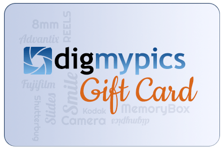 photo scanning and video digitizing gift card