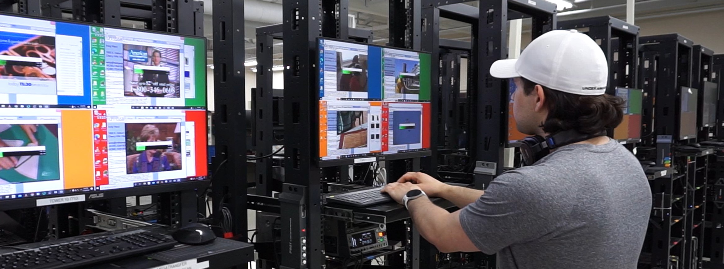 Technician digitizes video tapes 